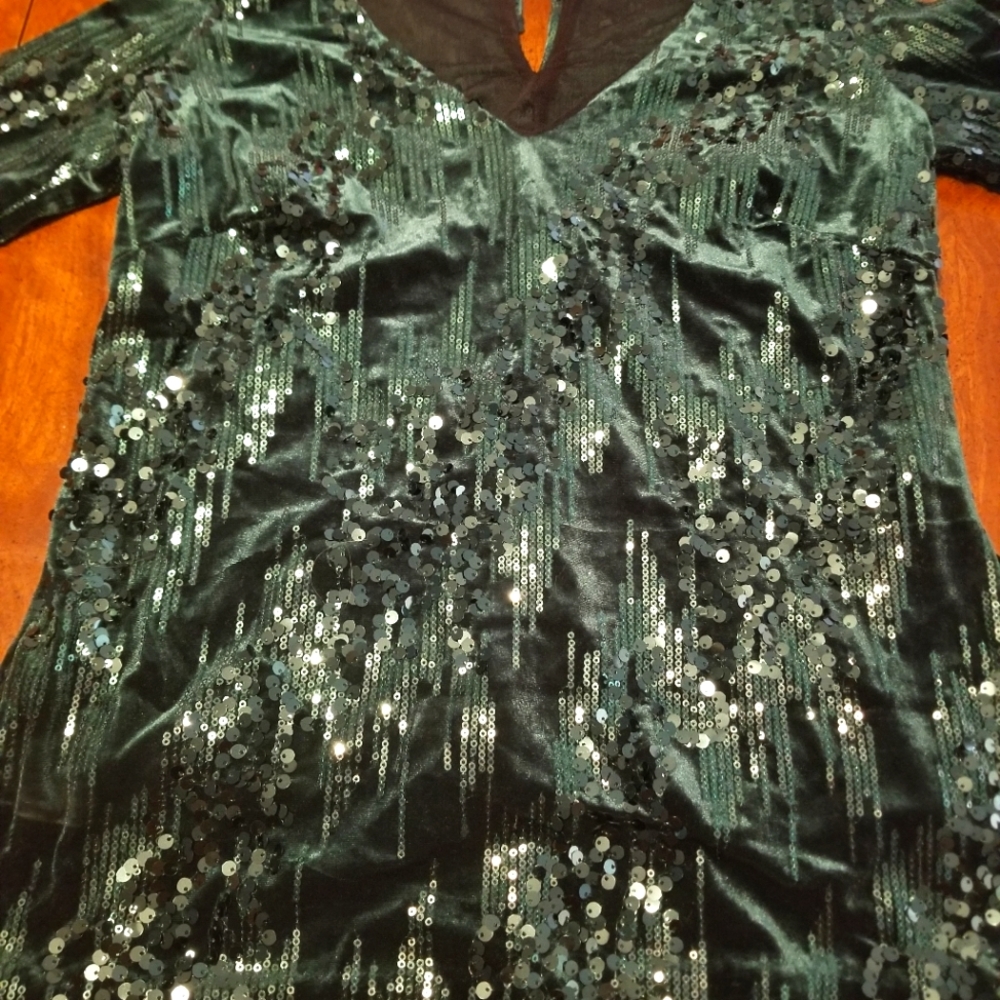 Sequin cold shoulder top